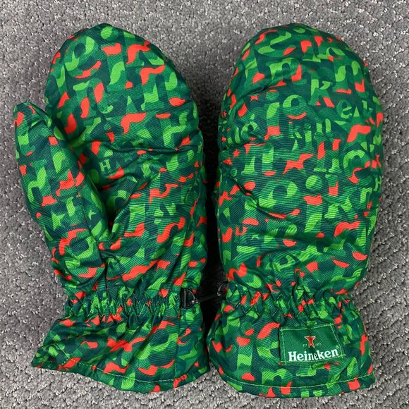 NWOT Heineken Beer Mittens Mitts Unisex Large Christmas Edition - Picture 1 of 10